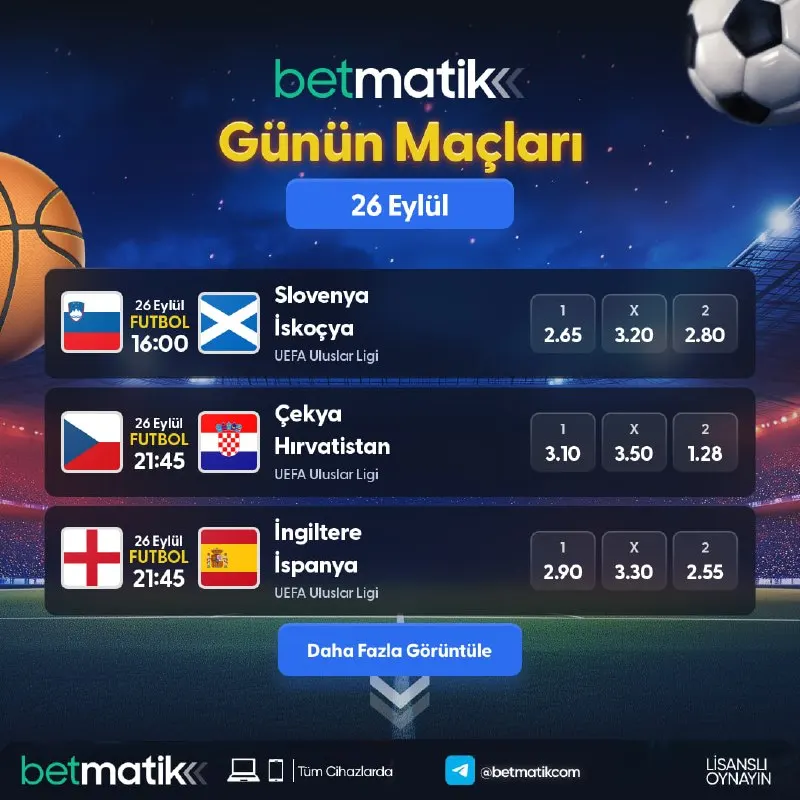 🐝 Günün En Heyecanlı Maçları, En Yüksek Oranlarla Betmatik’te! 📺 Canlı Bahiste Limit Yok!…