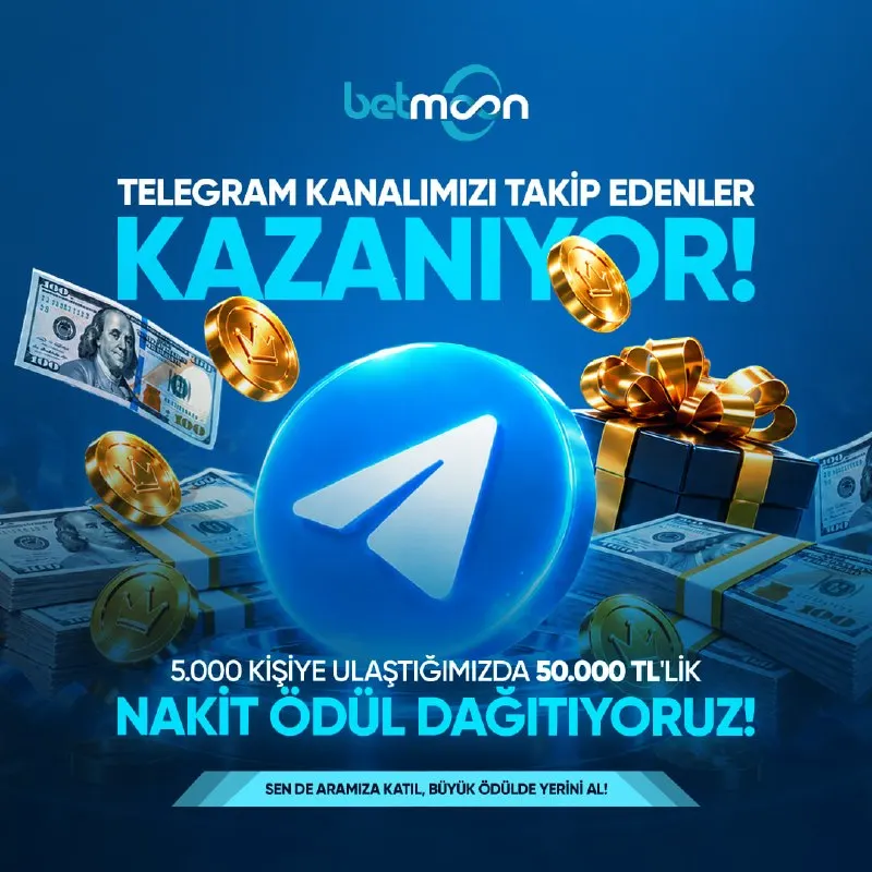 💥 BÜYÜK ÖDÜL İÇİN HEDEF 5.000! 🚀Telegram topluluğumuz büyüyor. 💵 Hedef: 5.000 kişi 💰…