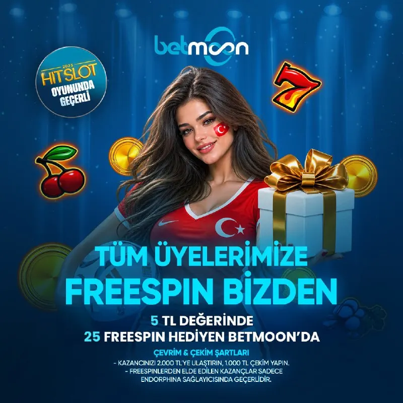 💥 TÜM ÜYELERE FREESPIN HEDİYESİ! 🎁 Betmoon'da 25 FREESPIN fırsatı! 💰 5 TL değerinde 🆕…