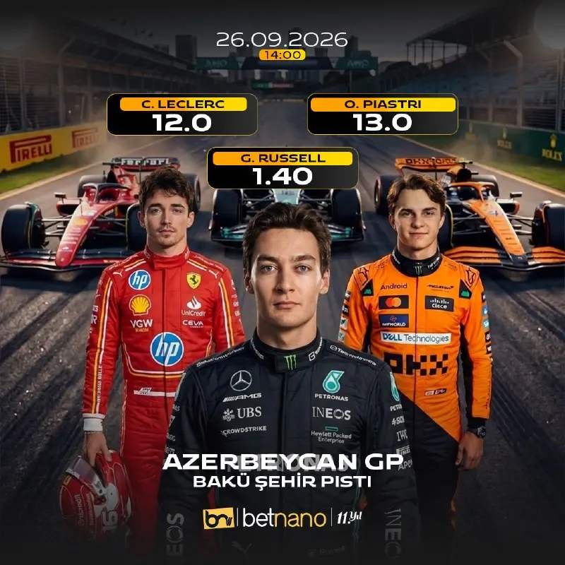 FORMULA 1'DE PİST ALEV ALIYOR 🏎 Sezonun 15. yarışı Azerbaycan GP'de devam ediyor. Damalı…