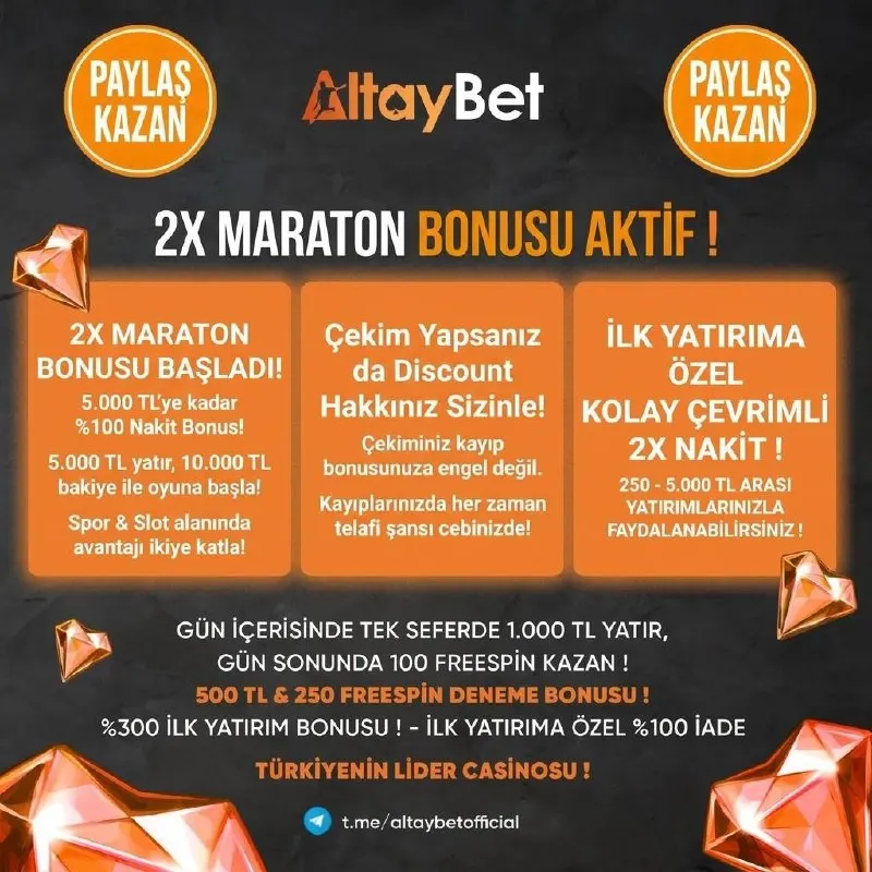 👑ALTAYBET’TEN TELEGRAM’A ÖZEL FIRSAT! ✔Telegram grubunda etkinlik paylaşımını…