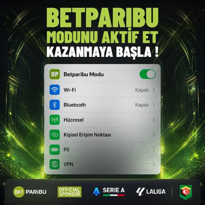 🥂 Kazanmaya giden yol Betparibu Modu'ndan geçiyor! ✅ Tek dokunuşla aktif et. ⚡️ Daha…