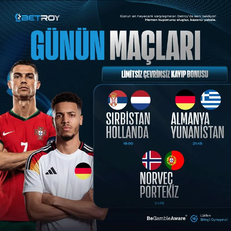 👑 BETROY'DA GÜNÜN MAÇLARI BAŞLIYOR! 👑 ⚽️ Sırbistan - Hollanda ⚽️ Almanya - Yunanistan ⚽️…