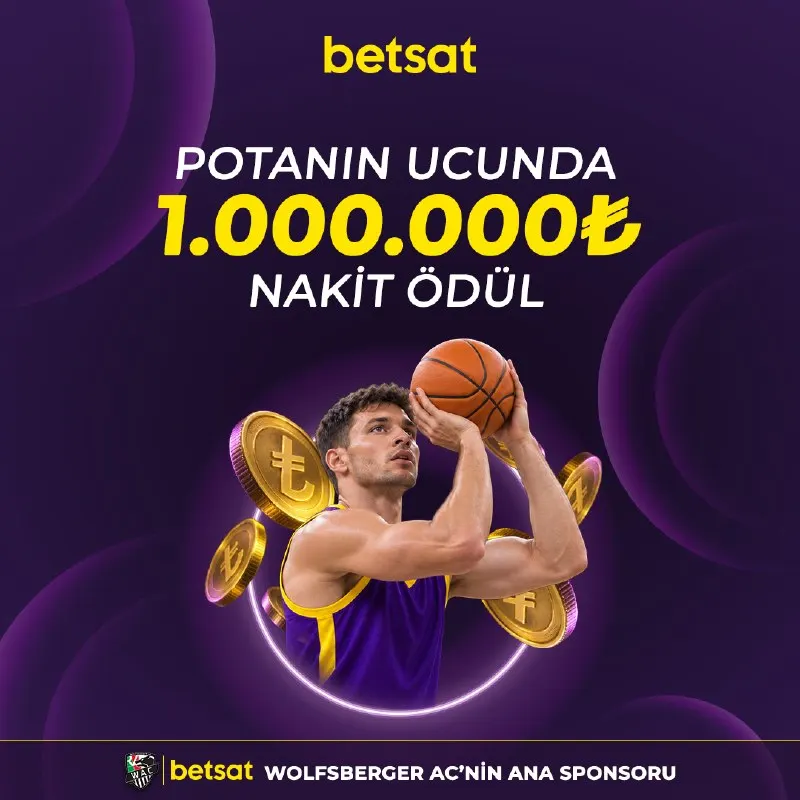 🏀🔥 BETSAT’TA BASKETBOL HEYECANI BAŞLADI! 🔥🏀 💰 1.000.000₺ NAKİT ÖDÜL seni bekliyor! 🏆 🎯…