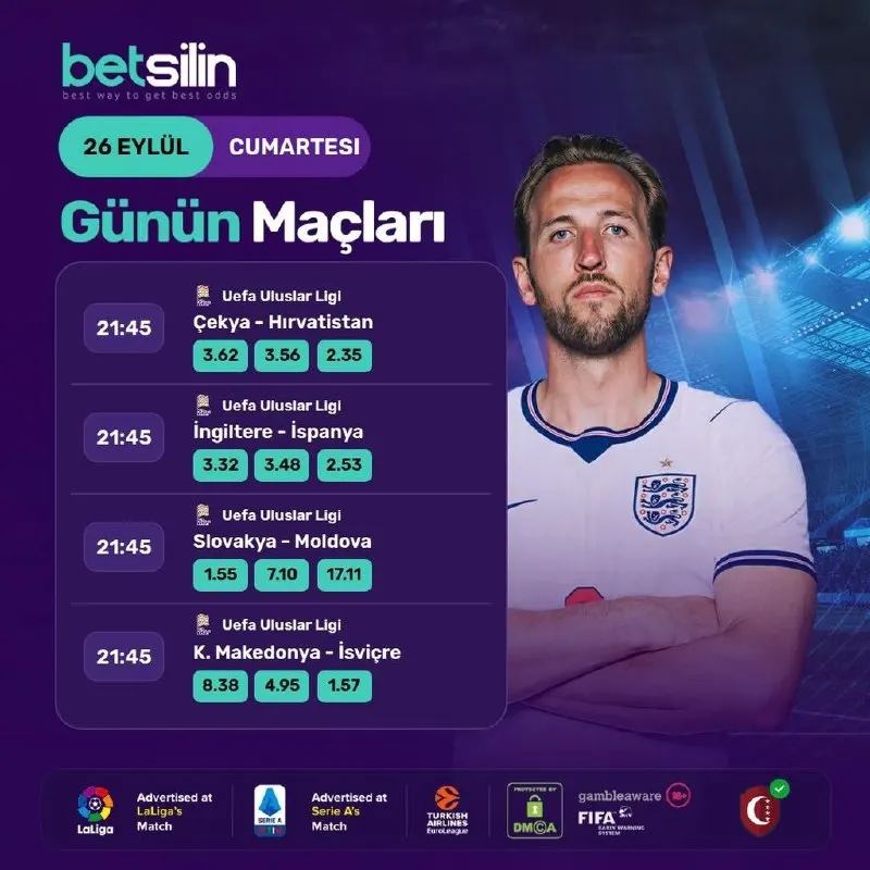 🎯 BETSİLİN'DE UEFA ULUSLAR LİGİ HEYECANI HIZ KESMEDEN DEVAM EDİYOR! 🎯 26 Eylül Cumartesi…