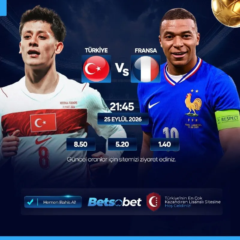 ⚽️MAÇ HEYECANI BETSOBET'TE YAŞANIR⚽️ ⚡️⚡️⚡️⚡️⚡️⚡️⚡️ 🇹🇷TÜRKİYE 🆚FRANSA🇫🇷 ⏰ 21:45 📆25 Eylül…