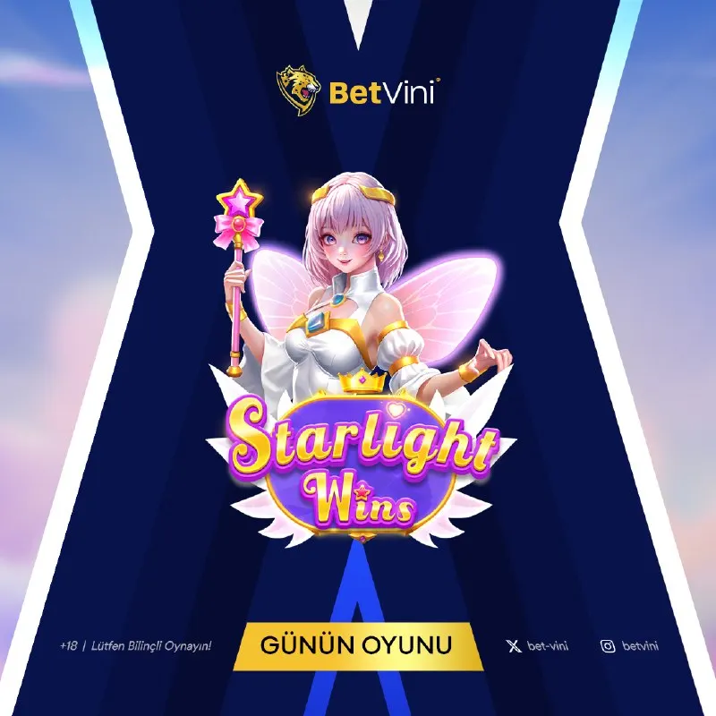 ✨ Bugünün şansı burada! 🍀 🎰 “Starlight Wins” ile yıldızlar senin için parlıyor 🌟 💎 Büyük…