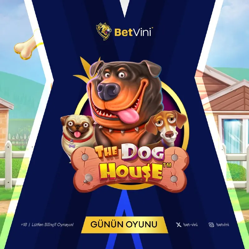 🐶🎰 Bugünün şansını patiler belirliyor! BetVini ile 🦴 The Dog House’ta büyük ödülleri…