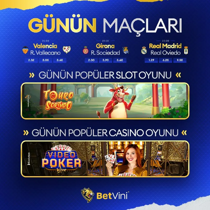 ⚽🔥 Günün maçları ve popüler oyunlar seni bekliyor! 🎰 Touro Sortudo ile slot keyfi 🃏 Video…