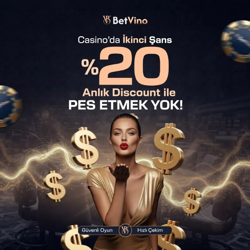💰BetVino’da Casinoda ikinci şans devrede! ✨ %20 Anlık Discount ile pes etmek yok, oyuna…