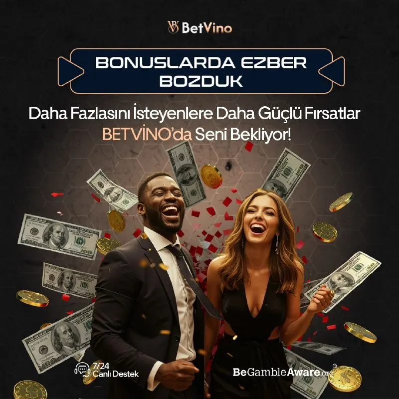 ✨ Betvino'da Bonuslarda EZBER bozduk! 💰 BetVino’da standartların ötesine geçiyor, kazancı…