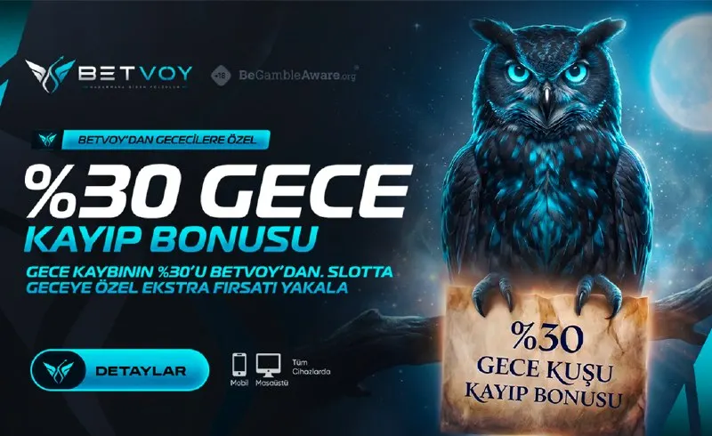 🌙 🛍%3️⃣0️⃣ GECE ÖZEL KAYIP BONUSU ⚡ Gece kaybın Betvoy’da yanmıyor! 🎰 00:00 - 08:00 arası…