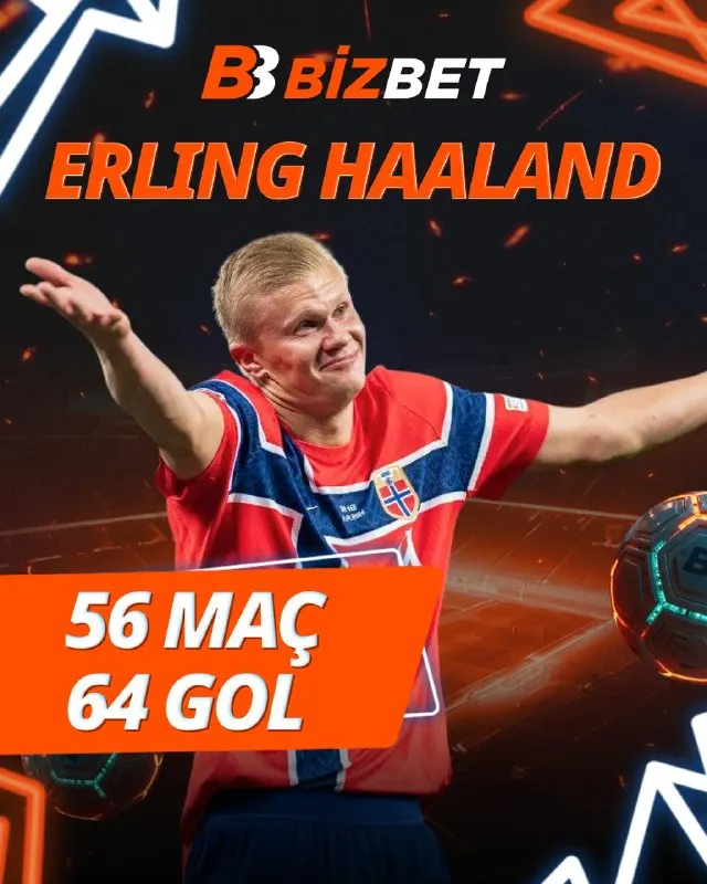 🇳🇴 Haaland, Norveç Milli Takımı formasıyla 56 maçta 64. golünü attı! 🇳🇴 ⚽️ BIZBET