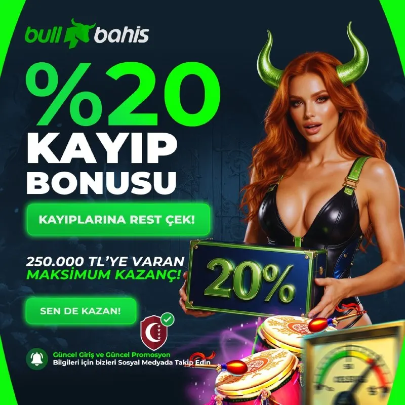 🦬BOĞA GİBİ GERİ DÖN! 💸 Anında %20 Kayıp Bonusu ile yeniden yükselişe geç.🔼 💯BullBahis'te…