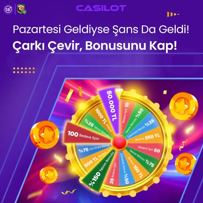 😭 Haftanın ödülleri Casilot'tan! Her Pazartesi yenilenen ödül çarkında sen de kazanmaya…