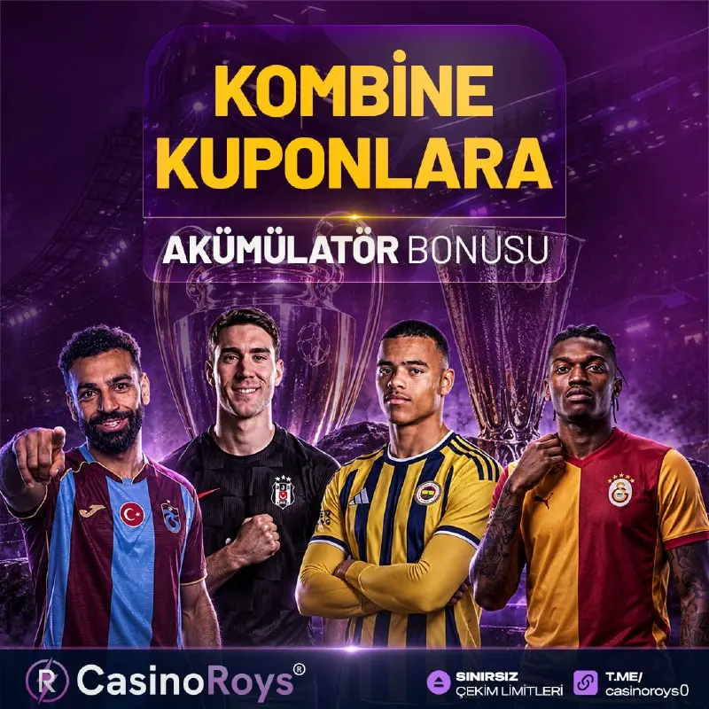 💸 AKÜMÜLATÖR BONUSU İLE KAZANCINI ARTTIR! 📈 #CASİNOROYS'TA KOMBİNE KUPONLARINIZIN %15'İ…