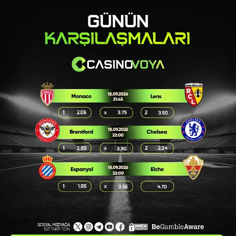 🔥 GÜNÜN MÜCADELELERİ İLE KAZANÇ ATEŞİ YANIYOR! Casinovoya ayrıcalığıyla Avrupa'nın dev…