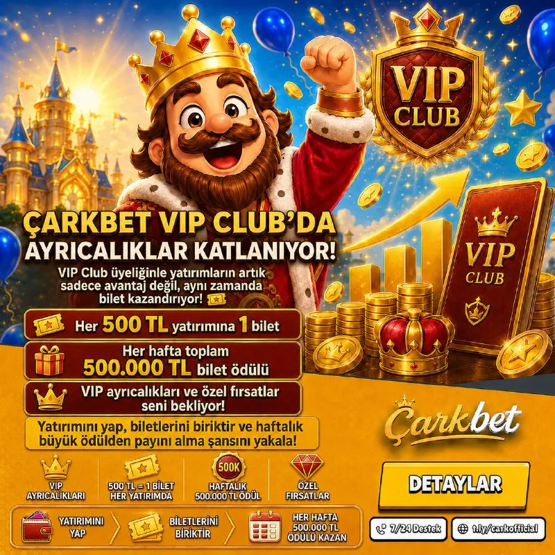 👑ÇARKBET'TE VIP CLUB AYRICALIKLARI KATLANIYOR! VIP Club üyeliğinle yatırımların artık…