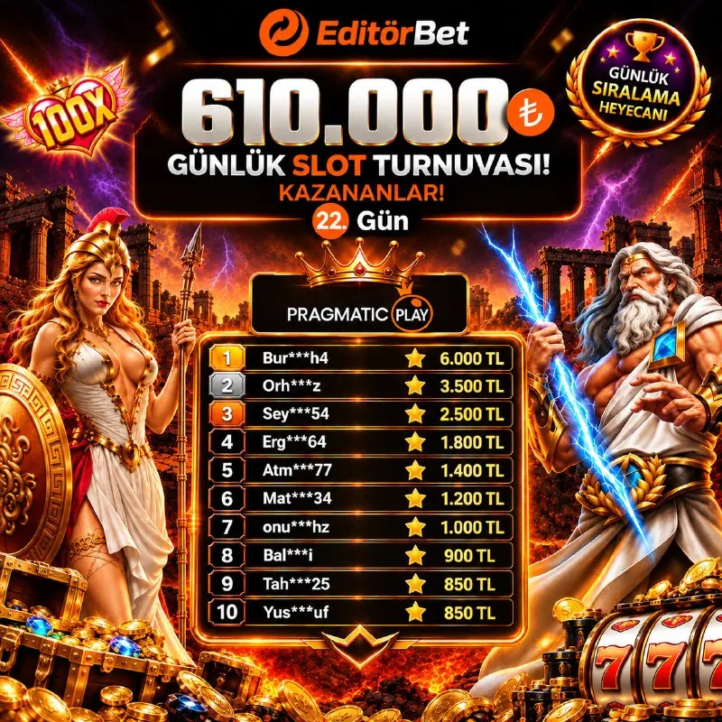 🏆GÜNLÜK SLOT TURNUVASINDA ÖDÜL ZAMANI🎖🏆 ❤️ 22. GÜNÜN ZİRVESİNDE OLAN İLK 10 ÜYEMİZİ…