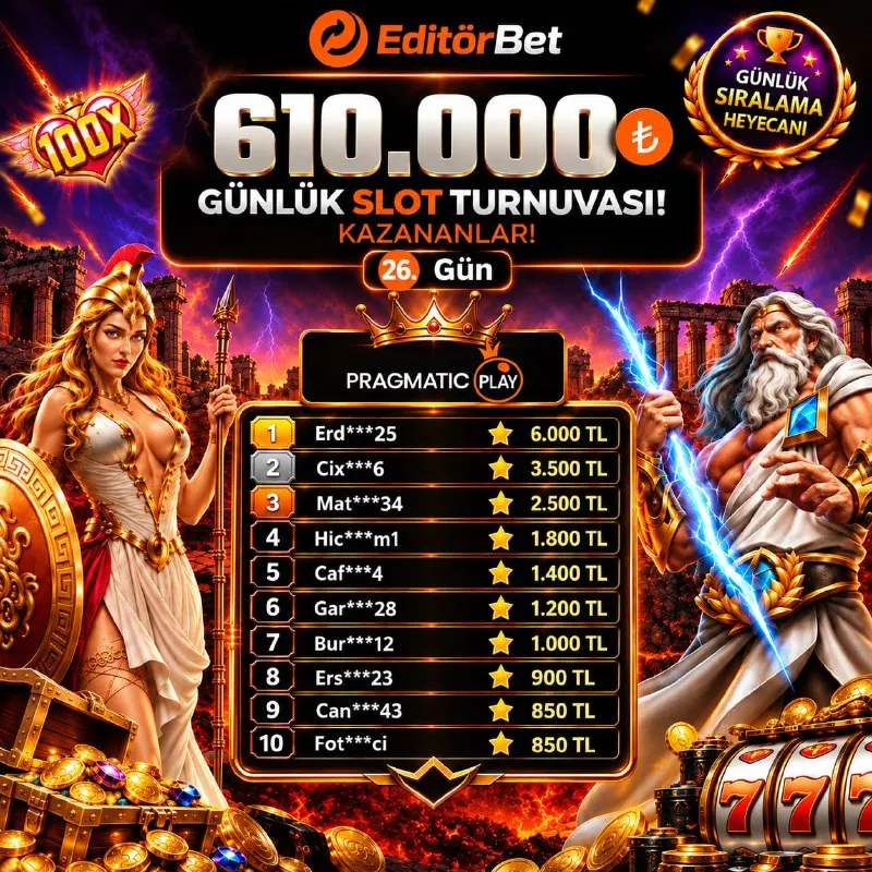 🥇GÜNLÜK SLOT TURNUVASINDA ÖDÜL ZAMANI🥇 ❤️ 26. GÜNÜN ZİRVESİNDE OLAN İLK 10 ÜYEMİZİ TEBRİK…