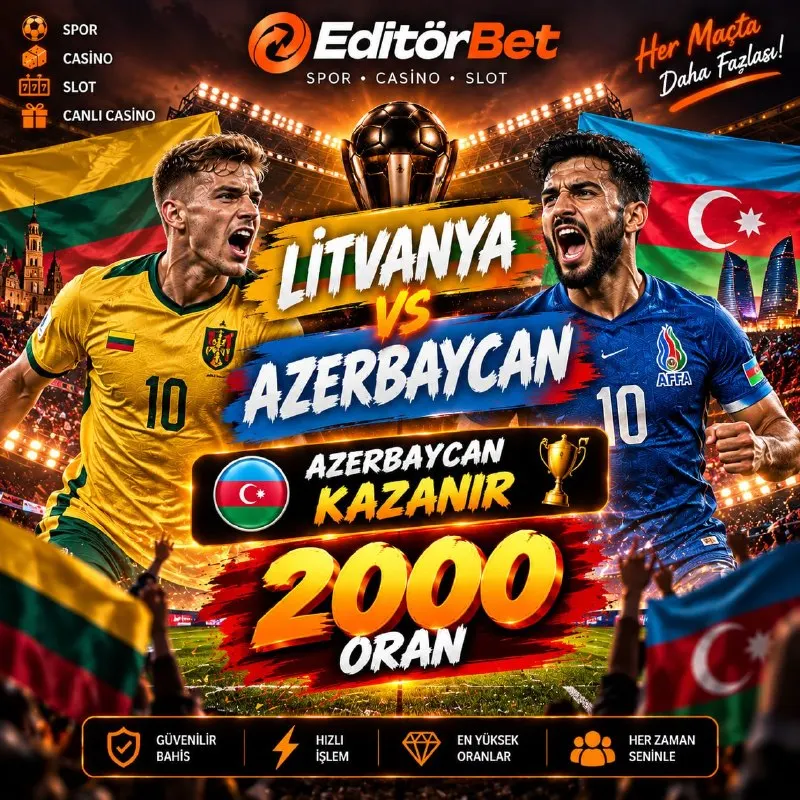 Litvanya 🆚 Azerbaycan ⚽️Azerbaycan Kazanır 2️⃣0️⃣0️⃣0️⃣ ORAN ! 🥇 TOPLAM ORAN…