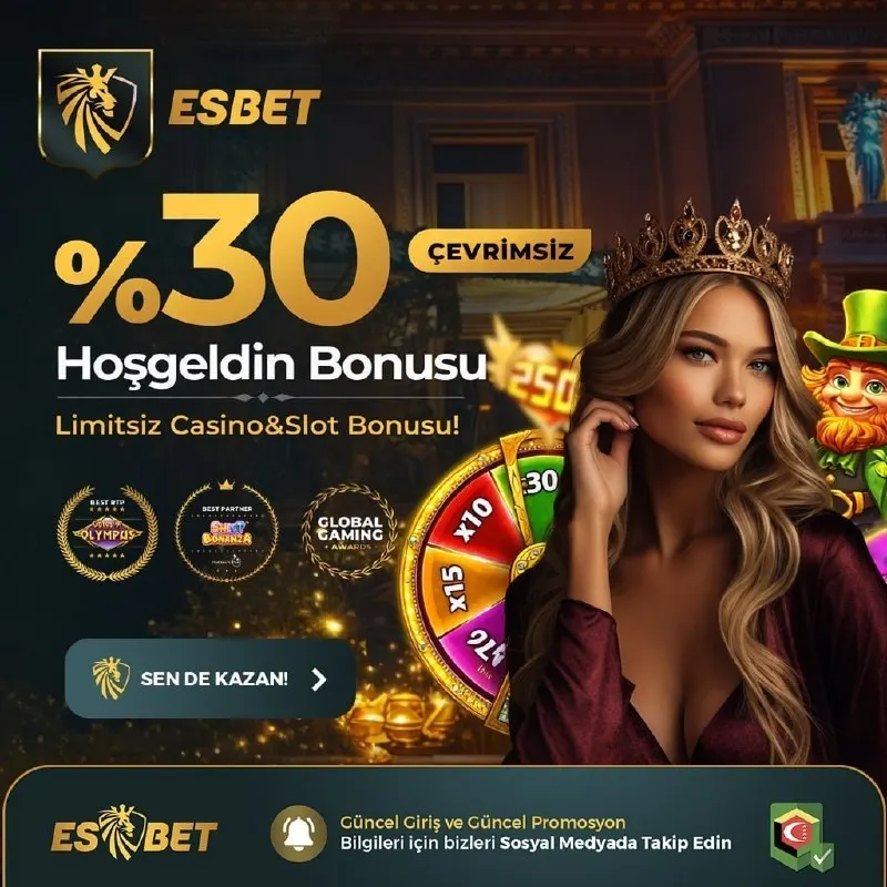 ESBET’TEN %30 HOŞGELDİN BONUSU!! 🎁 Çevrim : YOK! ⛔ Kazanç Limiti : YOK ⛔ Sınırsız Kazanç…