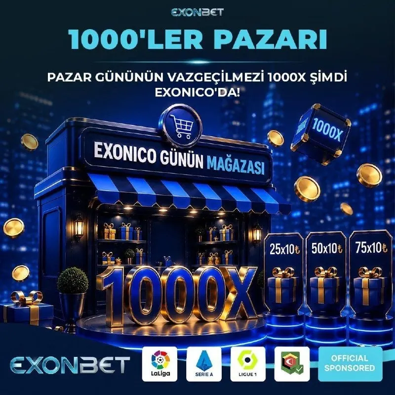 🚀 EXONICO GÜNÜN MAĞAZASI AÇILDI! Pazar gününe özel 1000 serisi slotlar Exonico Günün…