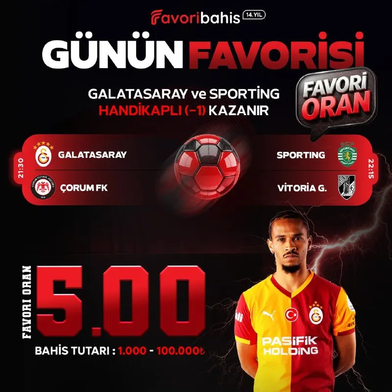 🏆 Günün İkili Favorisi “İkili Maç Kombine” 🗓 14.08.2026 ⚽️ Galatasaray ve Sporting…