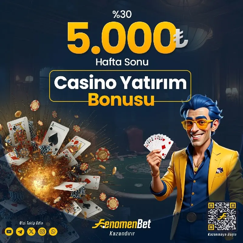 Hafta Sonu Geldi, Kazanç Başlasın! 💸🔥 💸 %30 Casino Yatırım Bonusu 💥 5.000 TL’ye kadar…