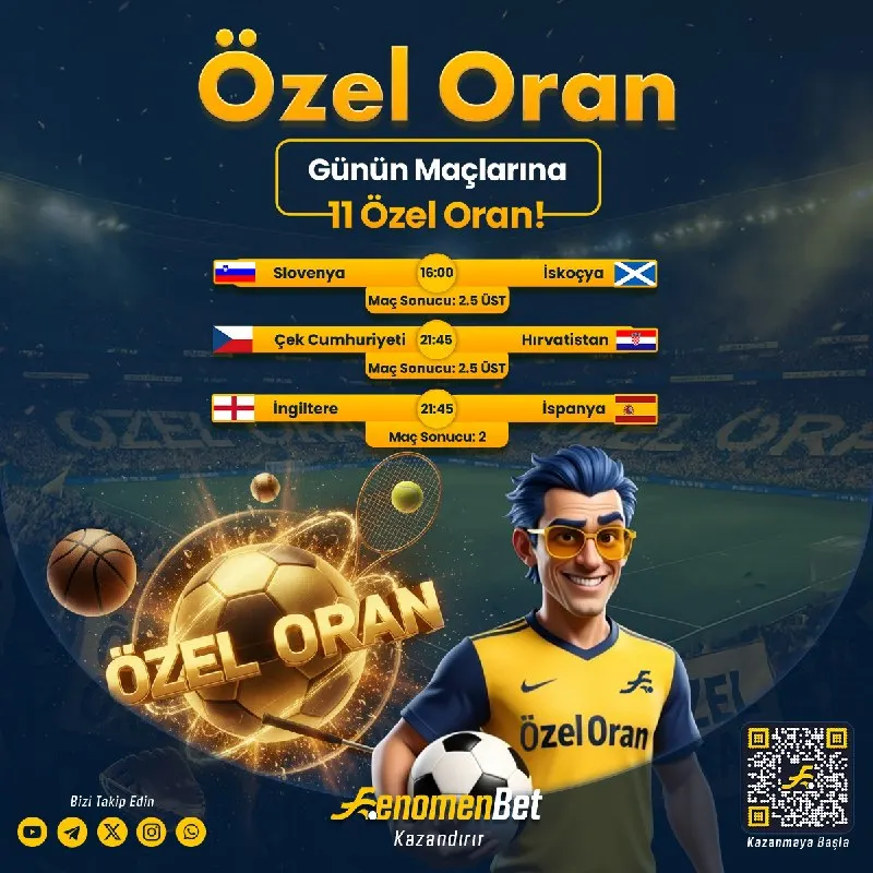 1️⃣1️⃣ Özel Oran ile günün kuponu FenomenBet’te seni bekliyor! 💥💰 🔥 500 TL’ye kadar max…