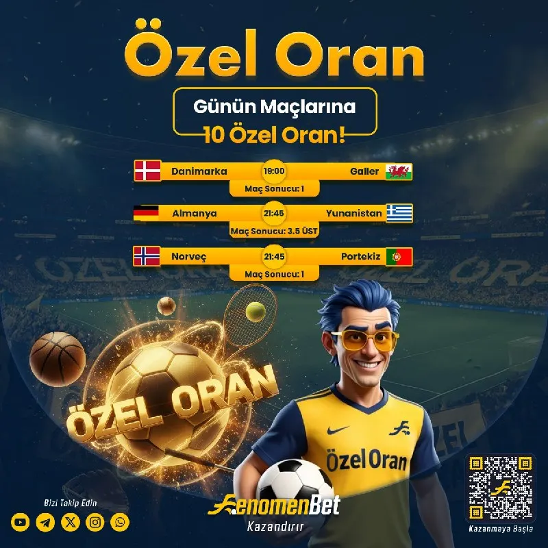 10 Özel Oran ile günün kuponu FenomenBet’te seni bekliyor! 💥💰 🔥 500 TL’ye kadar max oran…