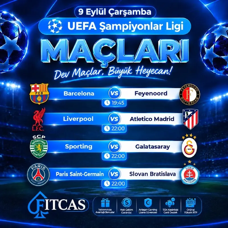 ⚽️09 EYLÜL GÜNÜN MAÇILARI⚽️ ♠️ GÜNÜN MAÇLARIYLA, FITCAS SAHASINA SEN DE GIR! 👑 Barcelona…