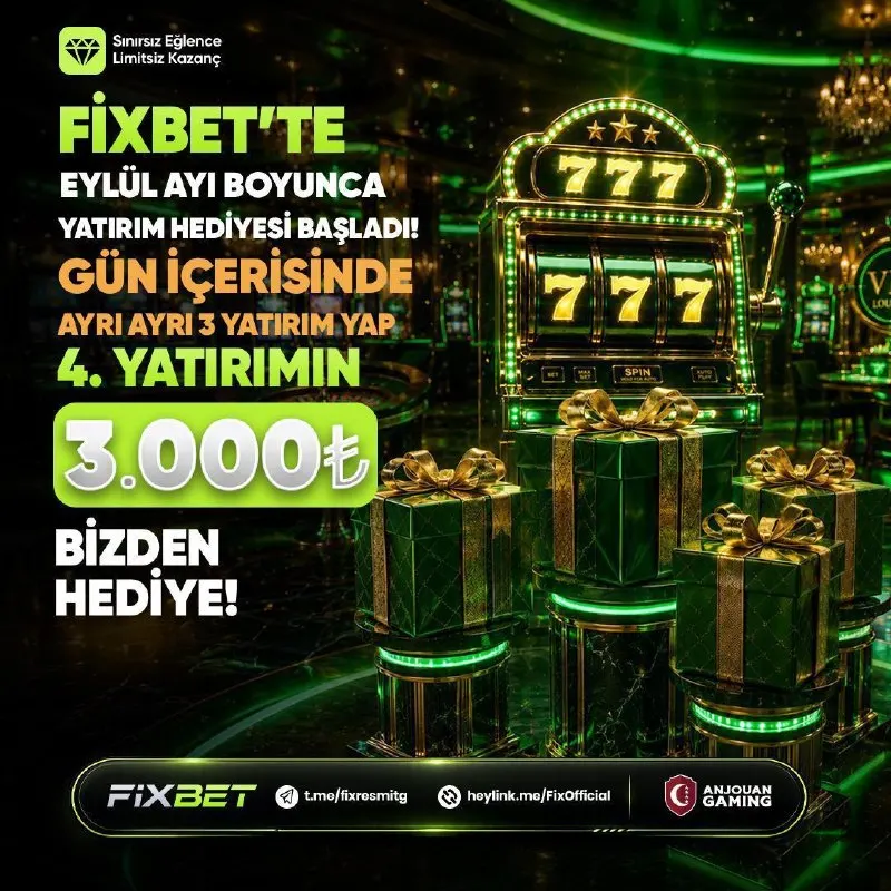 😎 #FİXBET 'TE HER ZAMAN +1 ŞANSIN VAR 🗓 EYLÜL AYI BOYUNCA AYNI GÜN İÇERİSİNDE 3 YATIRIM…
