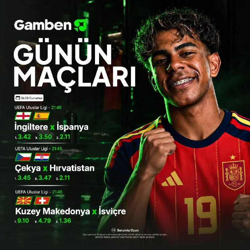 ⚽️ CUMARTESİ AKŞAMI ÜÇ MAÇ, TEK SAAT: 21.45 🏴 İngiltere - İspanya 🇪🇸 1: 3.42 / X…