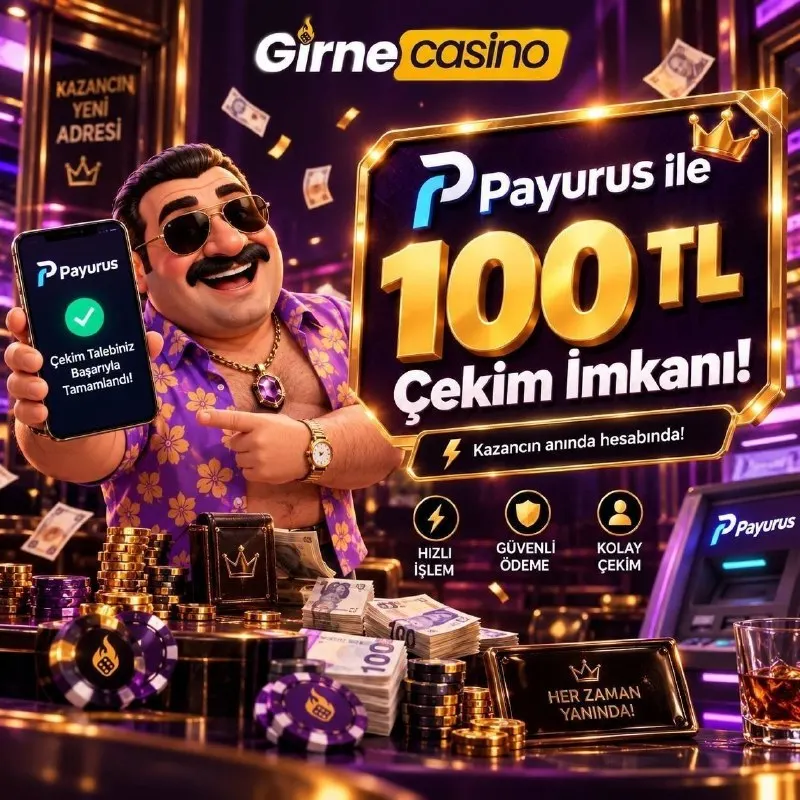 🔤100TL ANLIK ÇEKİM GİRNECASİNO'DA 💰Payurus kullanarak elde ettiğiniz 100 TL ve üzeri…