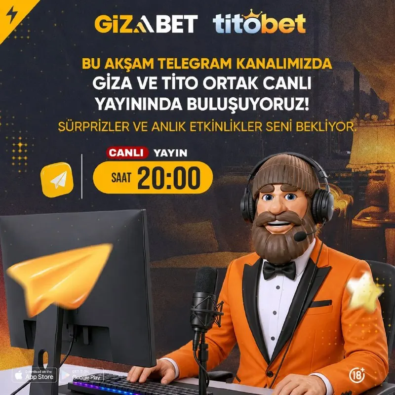 🚨 BU AKŞAM 20:00! 🚨 🎁 Sürprizler ⚡️ Anlık etkinlikler🔥 Bolca heyecan! 📲 Telegram…