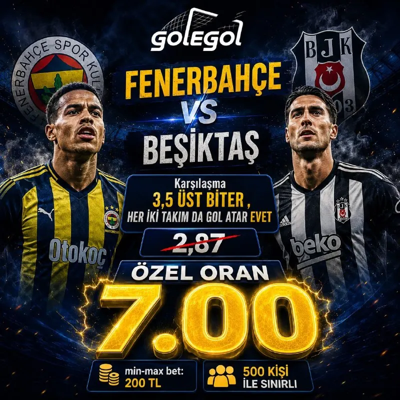 ⚽️ FENERBAHÇE vs BEŞİKTAŞ Dev Derbide Gözler GoleGol'de ✅Karşılaşma 3,5 Üst Biter , Her…