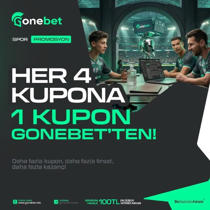 ⚽️ 4 KUPON YAP, 1 KUPON KAP! ⏩ Her gün 00:00 ile 23:59 arasında 🌟 1.000₺ ve üzeri…
