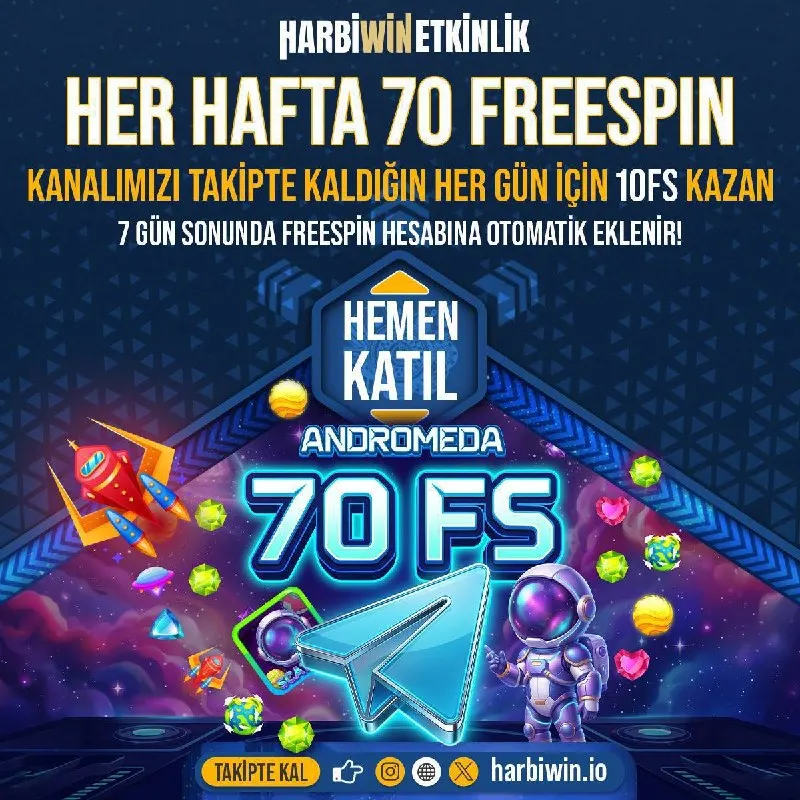 🌏Telegram kanalımızı takipte kaldığın her gün kazandırıyor! 🔵Her gün 🫶🫶 Adet freespin…