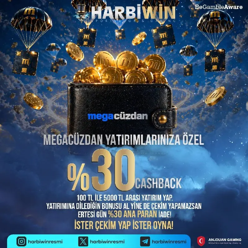 🌏 Harbiwin'de MegaCüzdan'a Özel %30 İade! 💵👽👽👽🤫 ile 👽👽👽👽🤫 arası yatırım yap, dilediğin…