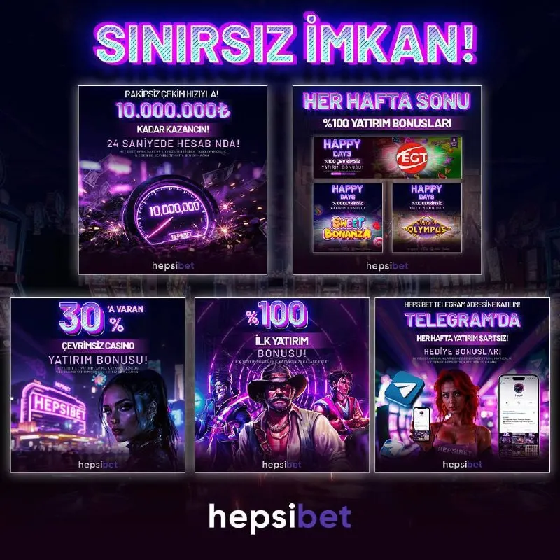 📣 HEPSİBET'TE SINIRSIZ İMKANLAR SENİ BEKLİYOR! 💎 24 saniyede 10.000.000₺'ye kadar kazanç…