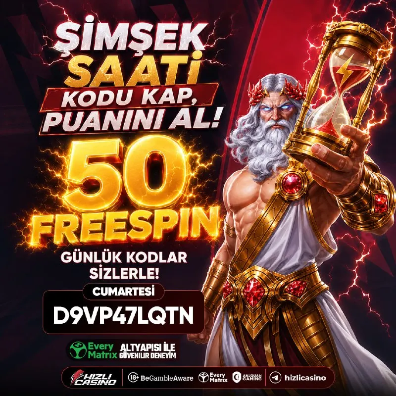 ⚡️ ŞİMŞEK SAATİ KODU KAP, PUANINI AL! ⚡️ ⚡️ Gates of Olympus 1000’de geçerli 50 Freespin…
