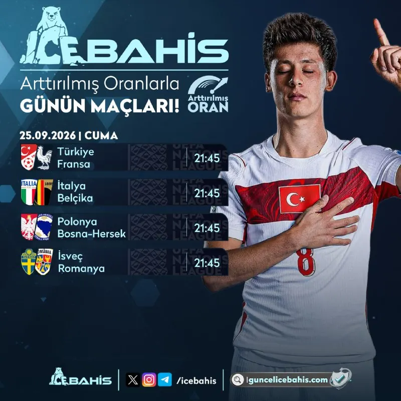 🥶⏫⏫⏫ ⚽️ Futbol Heyecanı icebahis'te! 👑 🗓 25 Eylül | Arttırılmış Oranlı maçlar seni…