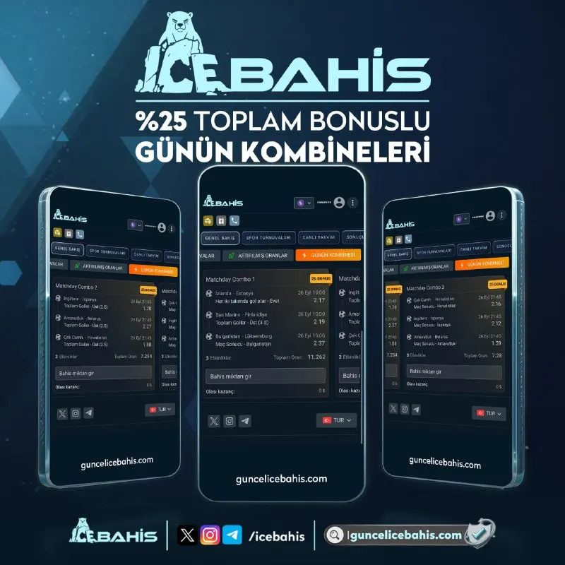 🥶🎖🎖🎖 🔈 icebahis'ten %25 Toplam Bonuslu Günün Kombinesi! ⚡️ 🗓 26 Eylül kombine maçları…