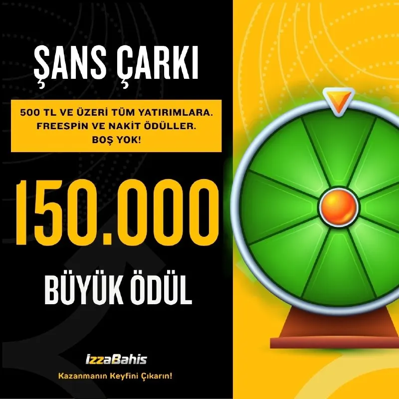 🔔 150.000 TL Büyük Ödüllü Şans Çarkı! 🛡 500 TL - 2.999 TL | 1 Kez 🛡 3.000 TL - 4.999 TL |…