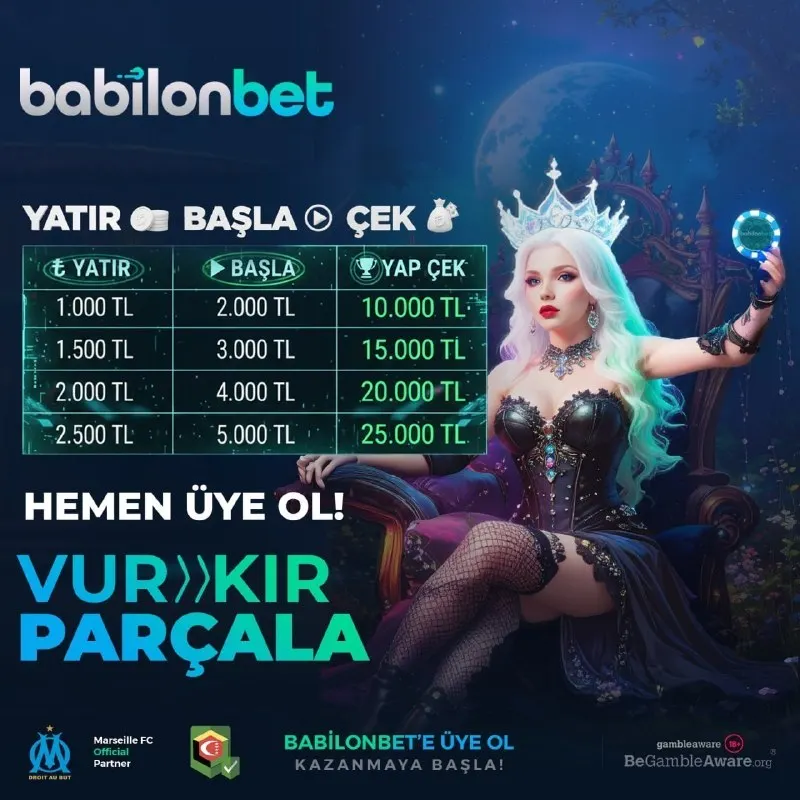 🔥HEDEFE ULAŞ, KEYFİNE BAK! BABİLONBET’TE KAZANMAK ÇOK KOLAY 💰 SLOT alanında geçerli…