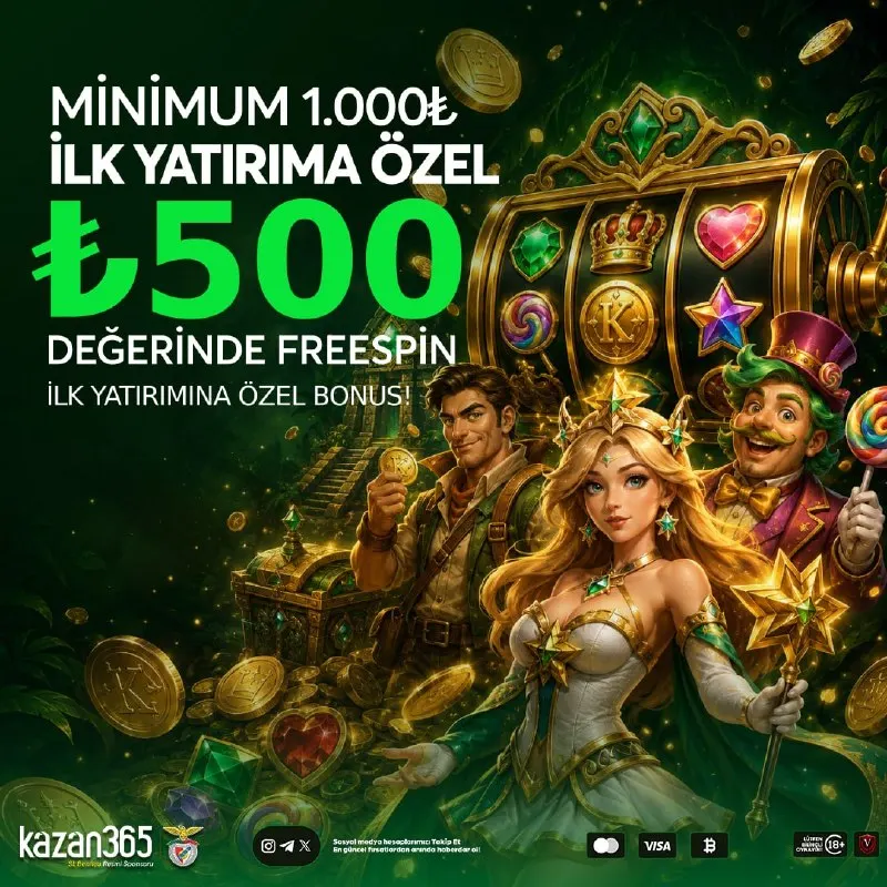 🎁 KAZAN365'TE İLK YATIRIMA 500₺ DEĞERİNDE FREESPİN HEDİYE 🎰 💰 Minimum 1.000₺ ilk…