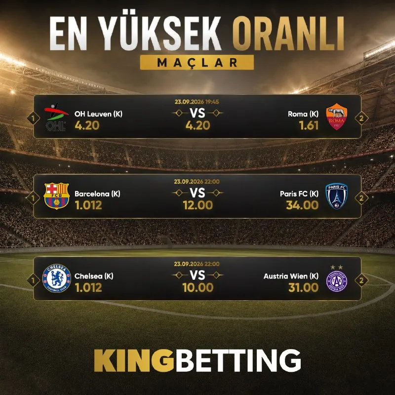 Günün arttırılmış oranlı karşılaşmaları⚽️ Arttırılmış oran özelliği sayesinde popüler…