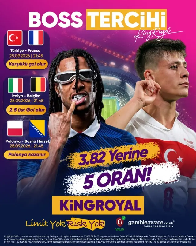 🔥 BOSS TERCİHİ SAHNEDE! Türkiye – Fransa: Karşılıklı gol olur İtalya – Belçika: 2.5 üst…