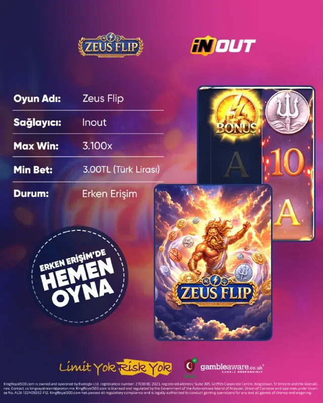 ⚡️ ZEUS FLIP ERKEN ERİŞİMDE! ⚡️ ⚡️ Olimpos’un gücü bu kez Zeus Flip ile geliyor! ⛈ Erken…